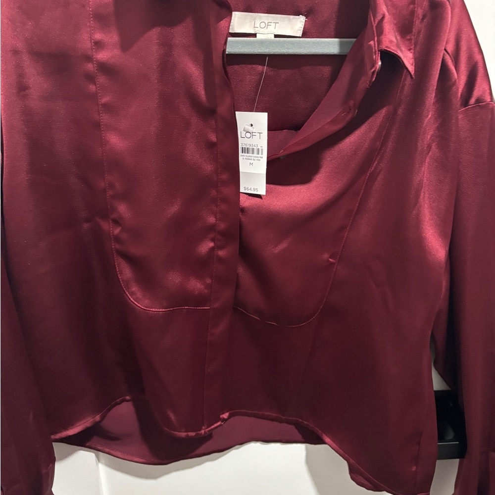 NWT! LOFT silk button down blouse !
